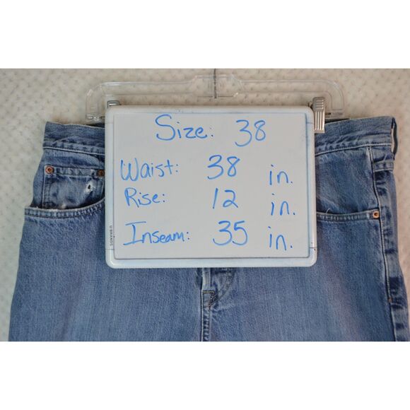 Lucky Brand Dungaree Men's 38 Medium Wash Straight Baggy Fit Button Fly Jeans - Picture 6 of 15